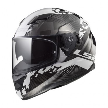 Шлем  LS2 FF320 STREAM EVO HYPE (черно-бело-серый, M)